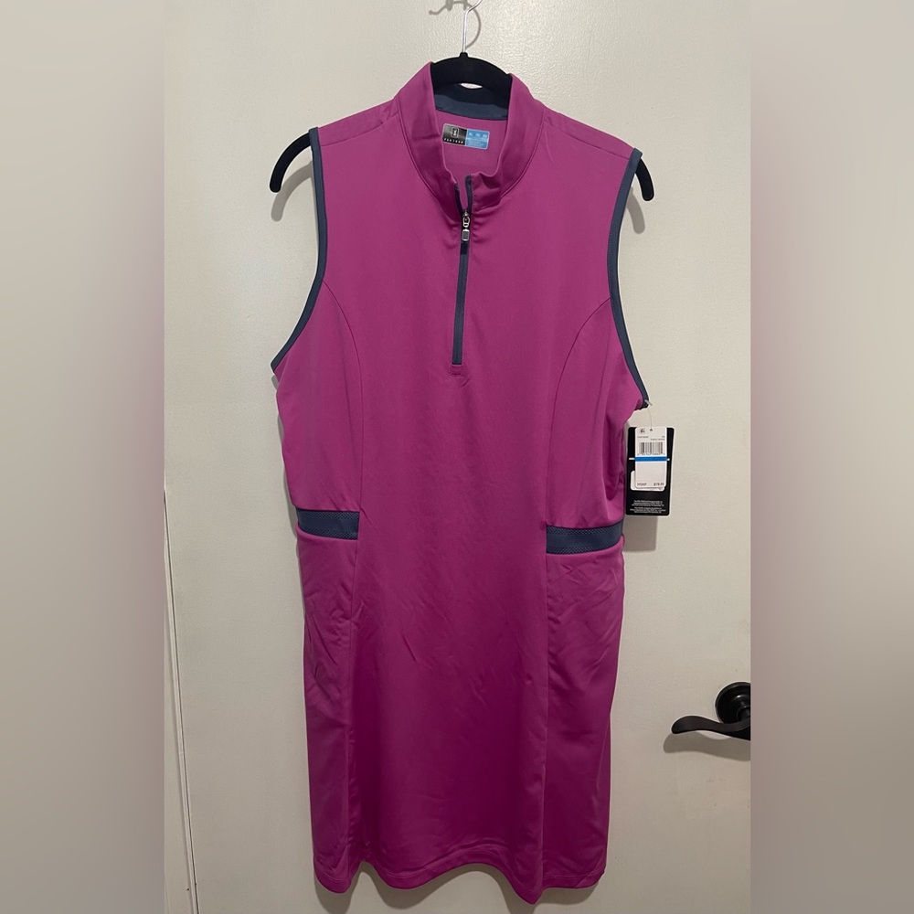PGA Tour Fuchsia - Pink Sleeveless Mock Neck Sheath XL Dress